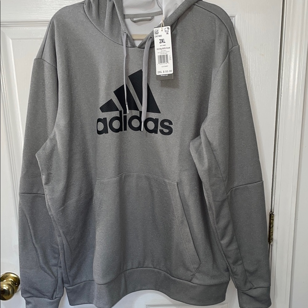 Adidas Men's Grey Hoodie